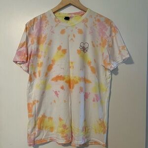Tie-Dye T-Shirt with Heart Graphic